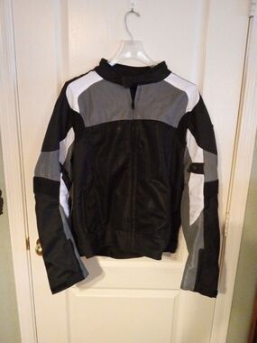 Motorcycle Jacket Bilt Mens BLM1 Mesh Black Padded Full Zip Biker SZ Large L Lg